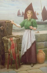 Chica Remendando Redes